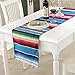 MINILIFE Mexican Serape Table Runner Colorful Cotton Fringe Blanket for Mexican Party Outdoor Wedding Kitchen Decorations