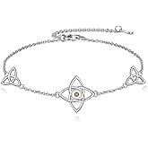 AXOMY Mustard Seed Bracelet 925 Sterling Silver Celtic Kont Bracelets Irish Knot Bracelet Mustard Seed Celtic Jewelry Gifts for Women