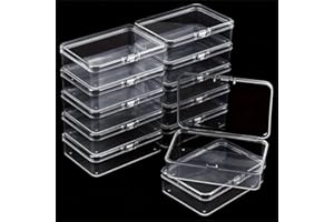 Clear Plastic Small Storage Boxes with Hinged Lids, Stackable Organizer Containers for Jewelry, Craft Supplies, Pills, Hardwa