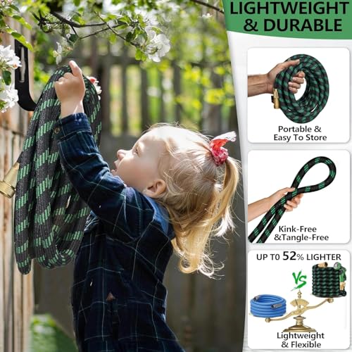 50 ft Flexible Garden Hose with 10 Spray Nozzle-Heavy Duty Superior Strength photo 11