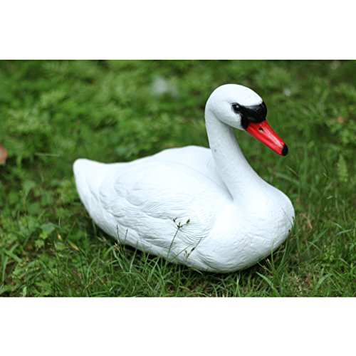 Dovewill 2x Full Size White Swan Decoy for Hunting &Fishing Floating Swan Bird Decor - Thumbnail 3