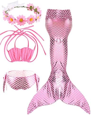 3 Pcs Swimsuit Bikini Mermaid Tails for Swimming Can Add Monofin Birthday Xmas Gift