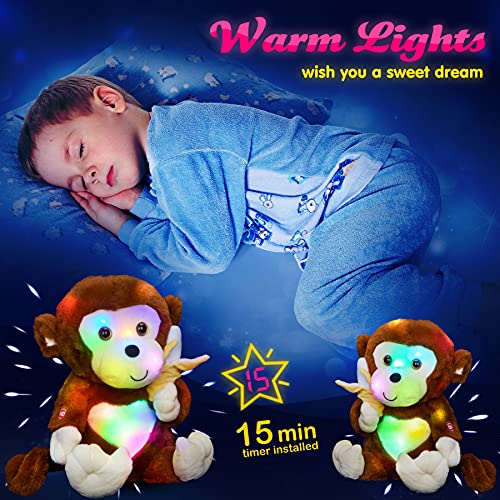 Bstaofy Light up Monkey Stuffed Animal Creative Glow Soft Plush Toys