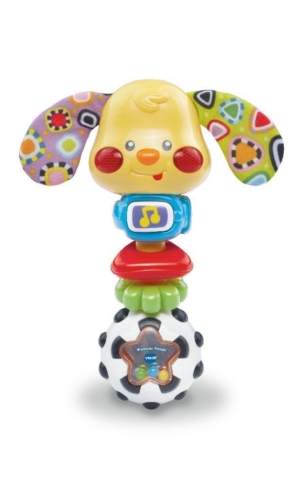 VTech Baby Wauwau rattle - doggie design baby rattle with funny phrases, music and lighting effects - for babies aged 3-24 months