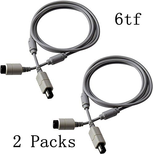 Awosaa 2 Packs 6ft Controller Extension Cable Cord for Sega Dreamcast Controller Extension Cord