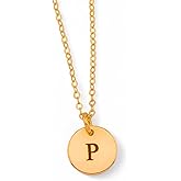 HotMixCold Monogram Disc Charm Necklace, Personalized Family Jewelry, Mother, Sister, Best Friend, Couple Necklace