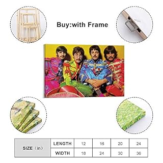 XYDQ Poster décoratif sur toile du groupe de rock The Beatles pour salon, chambre à coucher 40 x 60 cm - Les Beatles, Paul McCartney, John Lennon, RIngo Starr, George Harrison XYDQ Poster décoratif sur toile du groupe de rock The Beatles pour salon, chambre à coucher 40 x 60 cm – Image 2
