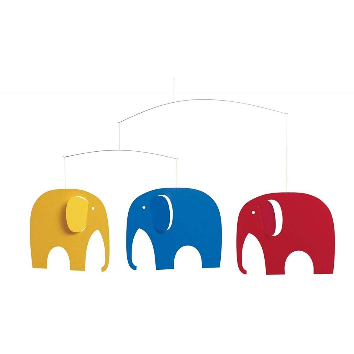 Flensted Mobiles - Elephant Meeting - Mobile/Wind Chime - Red/Yellow/Blue