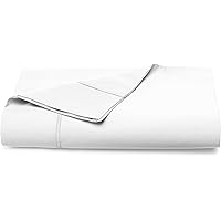 Pizuna Cotton King Size Flat Sheet White 1 PC, 400 Thread Count 100% Long Staple Combed Cotton Sateen Weave Soft King Flat Sh