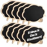 Famistar Mini Thicker Chalkboards Signs,10 PCS Sidewalk Chalk Blackboard Wood Small Message Board Place Cards for Weddings,Parties,Table Numbers,Food Signs,Special Event Decoration with Easel Stand