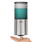 AIKE Automatic Soap Dispenser IPX7 Waterproof 13.5oz Stainless Finish | No-Drill and Screws for Mounting,Space Saving,Adjustable 5 Levels Precise Dispense for Bathroom,Easy Refill Wide Opening