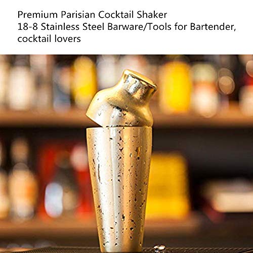 Cocktail Shaker - 17oz Parisian Cocktail Shaker, Stainless Steel Cocktail Shaker, Essential Bartender Tool - CTSK012 (Gold) - Thumbnail 2