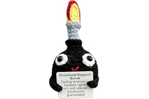 YarnJoy Positive Energy Crochet Bomb Gift with Inspiring Affirmation Card, Handmade Emotional Support Bomb, Thoughtful Stress Relief Present for Women and Men, Cute Birthday and Office Desk Décor