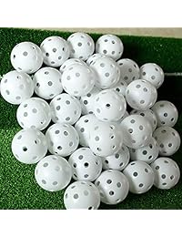 Hurriman - Pelotas de golf de plástico con flujo de aire hueco, 50 unidades, Blanco
