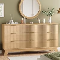 Fluted Dresser for Bedroom with 9 Drawers, 57