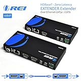 OREI HDMI Extender Over Ethernet CAT5e/CAT6 Power Over Cable - HDBaseT - Zero Latency - 1080P Upto 500 Feet -IR Signal
