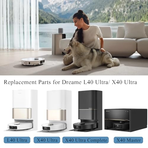 Accessory Kit for Dreame L10s Ultra Gen 3/L40 Ultra/X40 Ultra/X40 Ultra Complete/X40 Master/Mova P50 Pro Ultra, 1 Main Brush 4 HEPA Filters, 4 Side Brushes, 6 Cloth, 4 Dust Bags