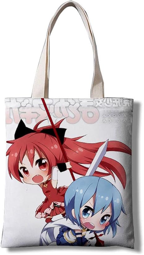 Amazon アニメバッグ 多機能再利用可能なキャンバスバッグ トラベルフィットネス ラージ ファンギフト 魔法少女まどか マギカ アニメ 萌えグッズ 通販