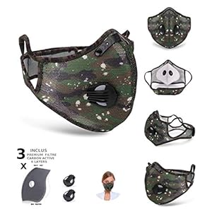 eHenZ Face Mesh Sports Filter HZ Bescherming Hoge filtratie (1 Mesh Cam & 3 Filter 6L)