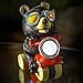 Dawhud Direct Biker Bear Solar Light for Home and Outdoor Decor, Bear Solar Powered Flickering LED Garden Light Backyard Bear Decoration