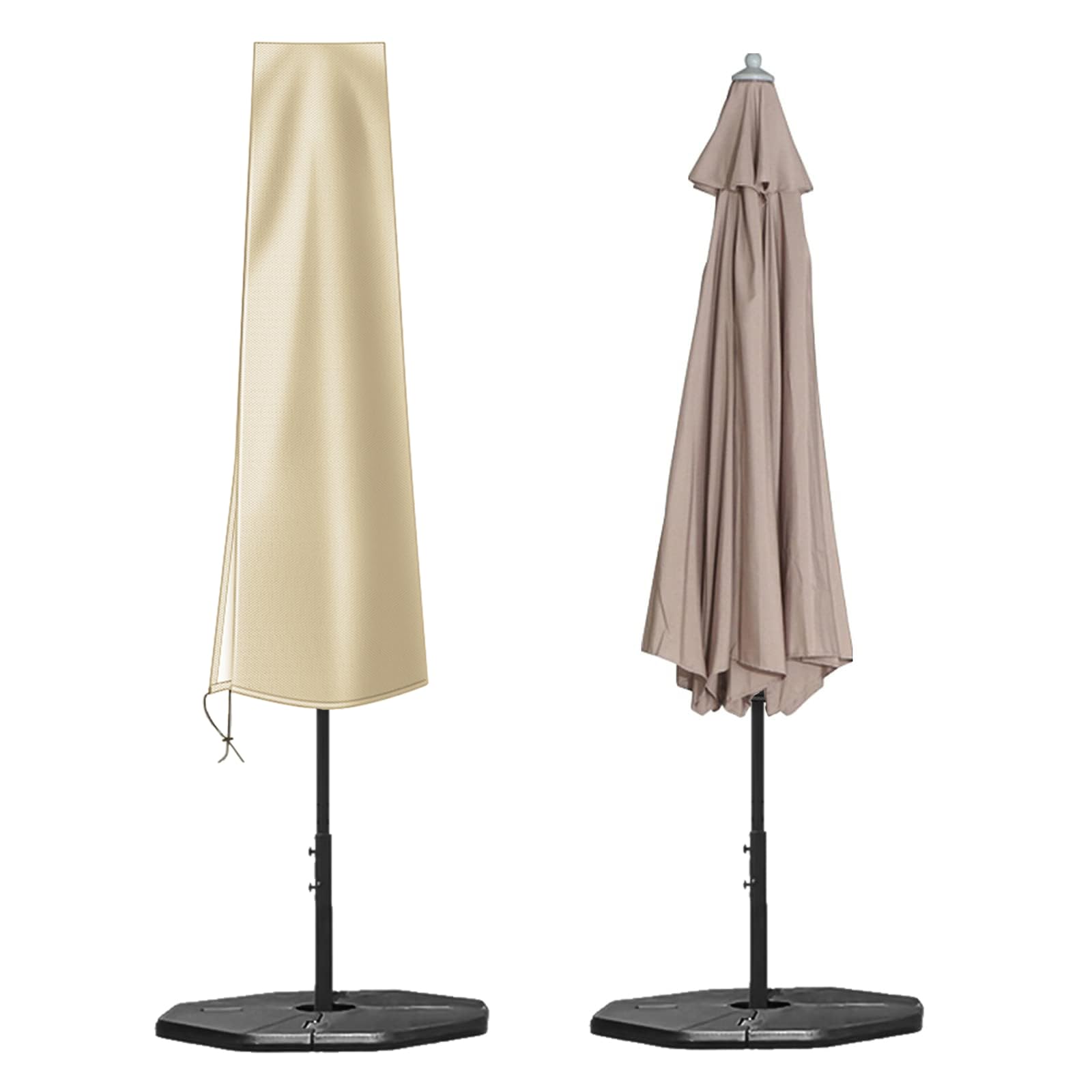 OKPOW Parasol Cover,1.36m Parasol Covers(Khaki 420D),Oxford Fabric Waterproof Garden Parasol Cover with Zip, Multipurpose (136 * 23 * 25cm) Umbrella Covers Garden Umbrella