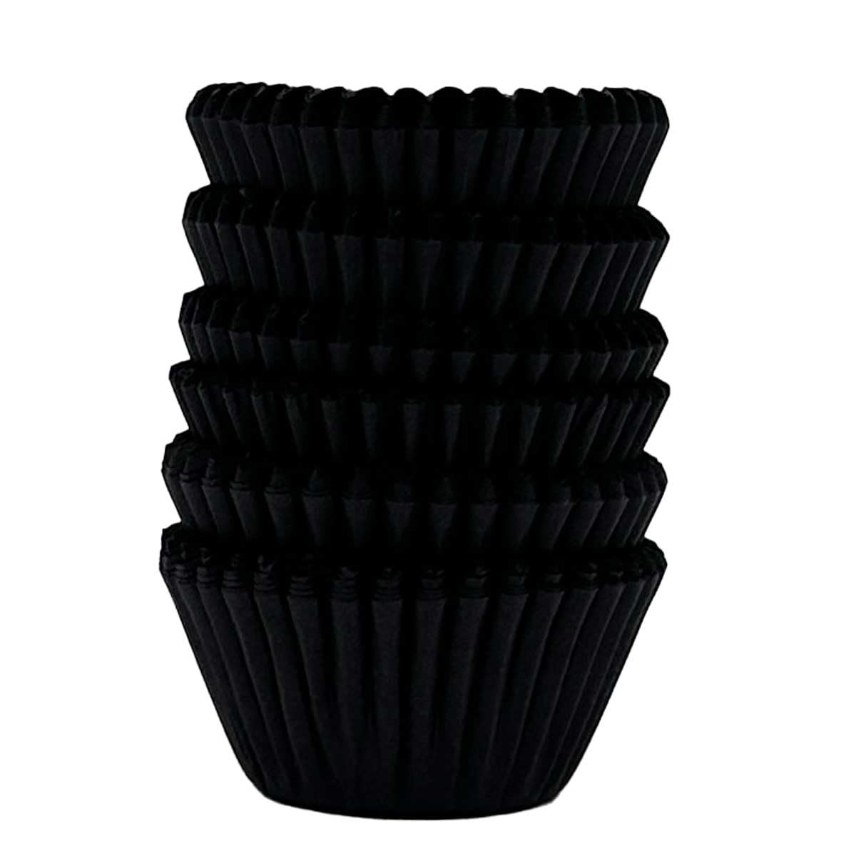 Scrumptious! - 150PC Mini Muffin Caddy - Black - 45GSM 31mm x 23mm Greaseproof Paper Baking Cases - Great for Halloween, Birthday and Anniversary Party, Cakes, Bakes and Sweets