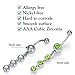 Vcmart 5 pcs Jeweled Belly Button Rings Dangle Surgical Steel 5 Different Colors CZ Navel Rings