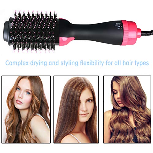 Hair Dryer Brush, 2-in-1 One-Step Hair Dryer & Volumizer Multi-functional Negative Ion Hair Straightener Curler Brush Reduce Frizz and Static for All Hair style