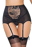 ABERRY Women Sexy Lace High-waisted Hollow-out Garter Belt