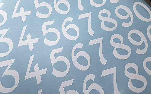 Vintage Style Die Cut Vinyl Numbers (2 inch, Matte White) - Thumbnail 5