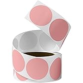 500 PCS Dot Stickers Roll 1 Inch Round Color Coding Labels Inventory Vinyl Circle Decals Removable Writable Pink
