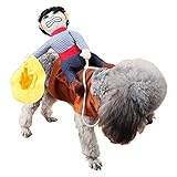 PetIsay Halloween Dog Costume, Cowboy Rider Dog Costume Dogs Outfit Knight Style Doll Hat Pet Costume