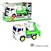 Recycle Trash Trucks Garbage Dump Truck Toys Friction Powered for Kids Vehicle for Boys with Lights and Sound 4 Wheels 1:20 Advanced Simulation Model-City Sanitation Series Green and White