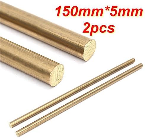 EsportsMJJ 2pcs 150mm x 5mm Brass Rod Bar Hardware Solid Round Rods, 150 x 5mm - Image 4