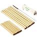 Organic Reusable Bamboo Straws with Coconut Fiber Brush 8.7" and 5.1" Drinking Biodegradable Kids Adults | Set of 16 Assorted Sizes with Bag | Handcrafted Natural Alternative to Plastic By NATURALNEO