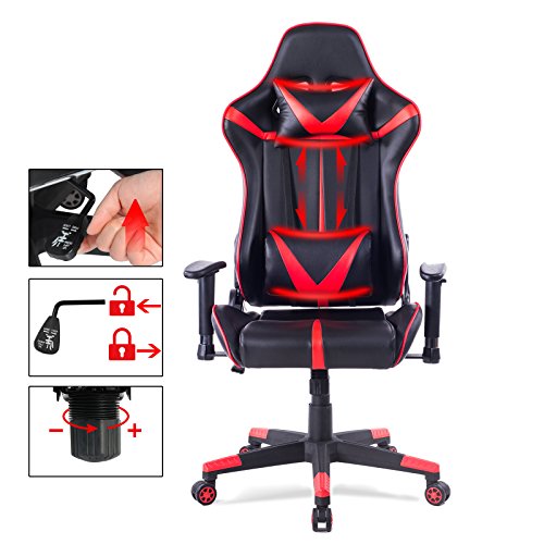 WOLTU-BS13rt-Sedia-Gaming-Gioco-Sedie-da-Ufficio-Girevole-Ergonomica-Lussuosa-con-Cuscini-Poltrona-Schienale-Reclinabile-Ecopelle