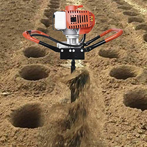 EASYG 52cc 2 Stroke Post Hole Digger, 1.8KW Petrol Gas Powered Earth Auger with 3 Replacement Drill Bits(5", 6", 8") - Thumbnail 3