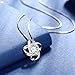 J.Rosée Necklace With 925 Sterling Silver Nonnyl Stetling Silver Two-Tone Cubic Zirconia Halo Flower/Clover/Elephant Charms Pendant 18