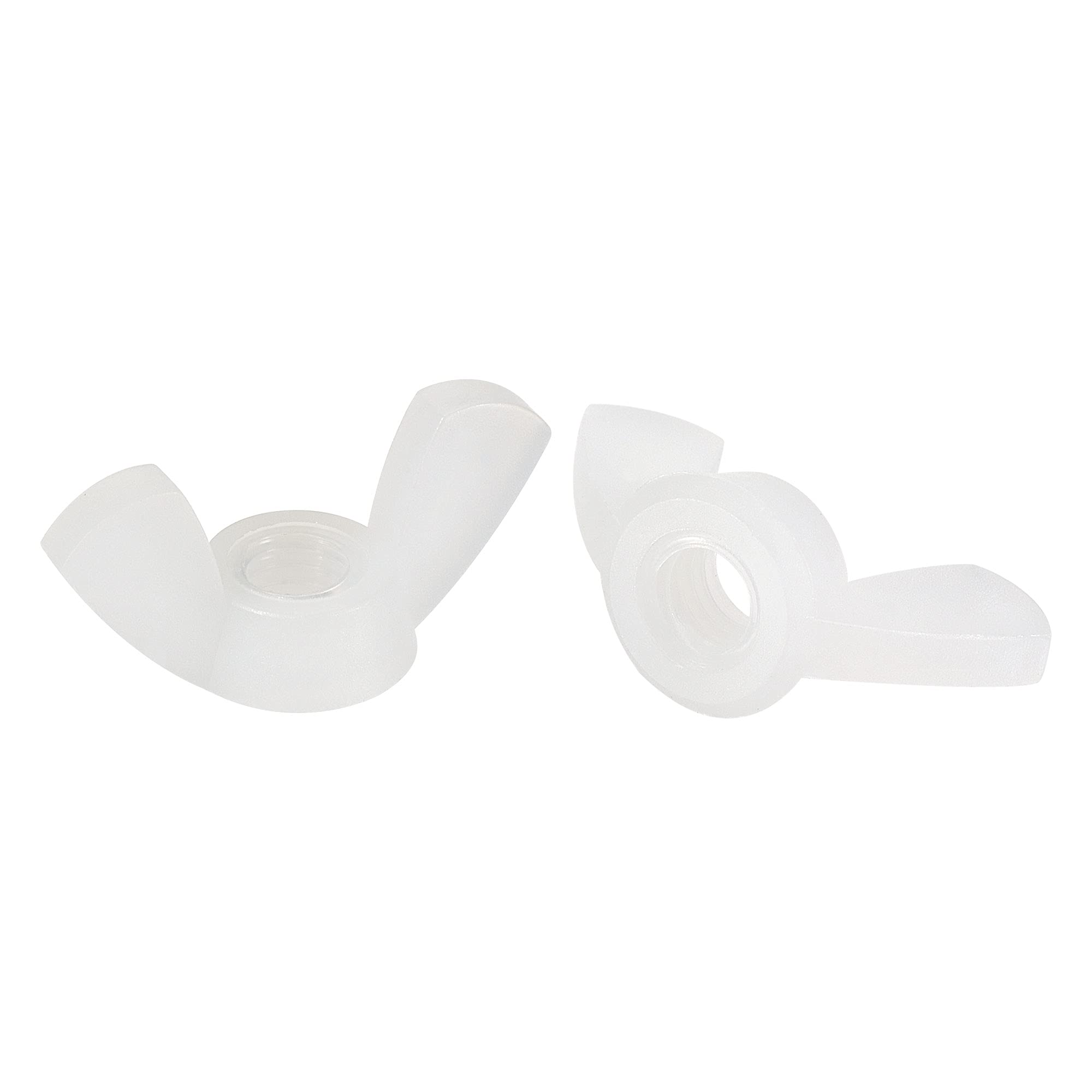 sourcing map M6 Wing Nuts Nylon Butterfly Nut Hand Twist Tighten Fasteners White 25pcs