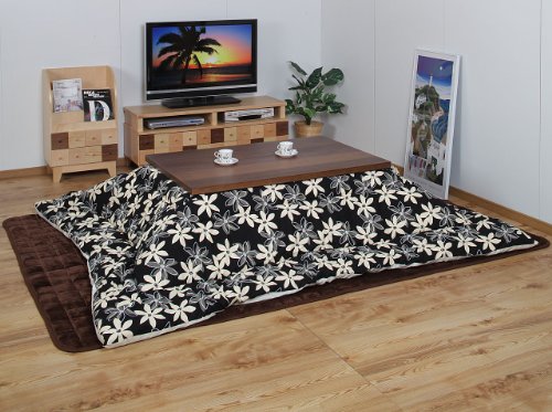 Modern kotatsu futon rectangle (205 x 315 cm) Marie pattern black 54625210