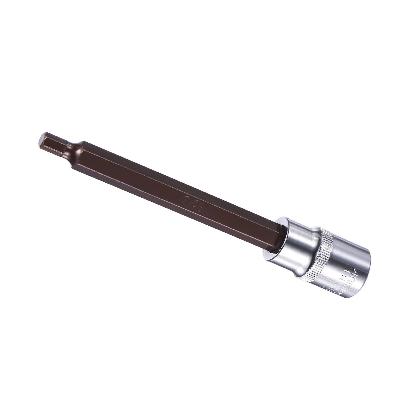Kozelo Extra Long H6 Hex Bit Socket - 1/2" Drive x H6 Hex Bit Chamfered Design Greater Torque Long Driver for Automotive Machinery Repair | CR-V, S2 Steel