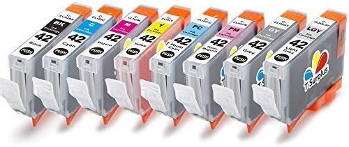Toner Surplus Compatible Ink Cartridge Replacement for CLI-42 CLI42, PIXMA PRO-100 (1 Black, 1 Cyan, 1 Gray, 1 Light Gray, 1 Magenta, 1 Yellow, 1 Photo Cyan, 1 Photo Magenta) 8 PK