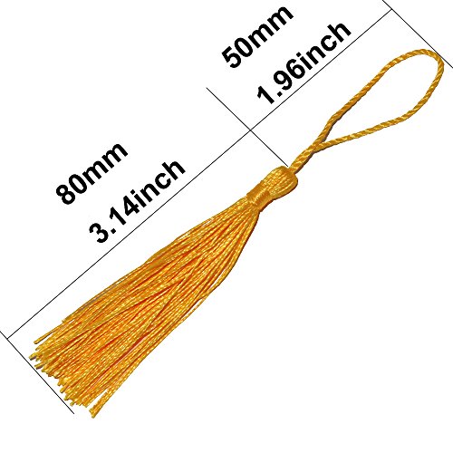 VAPKER 100 Pieces 13cm/5-Inch Silky Handmade Soft Tassels Floss Bookmark Tassels with 2-inch Cord Loop for Jewelry Making, DIY Projects, Bookmarks(25 Colors)