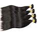 Shimei Brazilian Virgin Hair Straight Hair 3 Bundles Deals 8A 100% Unprocessed Remy Hair Extensions Virgin Human Hair Bundles Weave Wefts Natural Black Color 300Gram 12 14 16 Inch