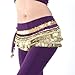 BellyLady Multi-Row Gold Coins Belly Dance Skirt Wrap & Hip Scarf-NavyBlue