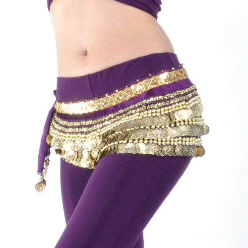 Bellylady multi-row gold coins belly dance skirt wrap &…