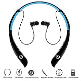Bluetooth Earbuds, Wireless Headphones Neckband Headset Stereo Hand-free Sports In-ear Noise Cancelling Earphone with Mic for iPhone 8/7/6, Samsung, Android and Other Bluetooth Devices by Havan (Blue)