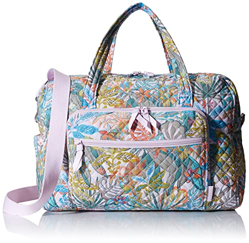 Vera Bradley Women's Cotton Weekender Travel Bag, Rain Forest Canopy - Recycled Cotton, One Size