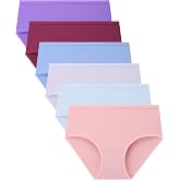 BAMBOO COOL Girls Underwear 6-Pack Soft Tagless 6-14Y Briefs Kids Panties | Comfortable, Bamboo Viscose, Elastic Waistband, B
