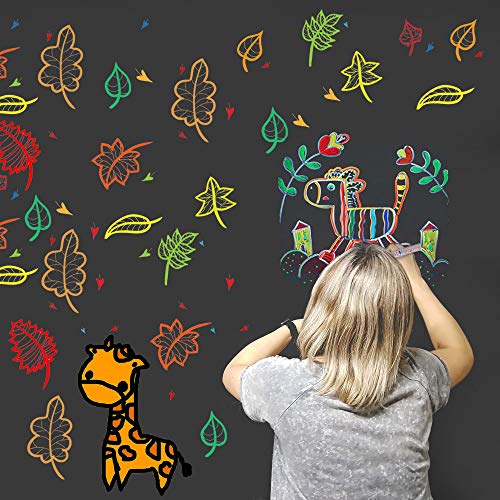 Liquid Chalk Markers, 8 Pack Neon Chalkboard Pens for Bistro Boards and Windows Paint, Erasable Chalk Markers with 24 Labels, Cleaning Cloth,Reversible Bullets and Chisel Tip by Wiilkac